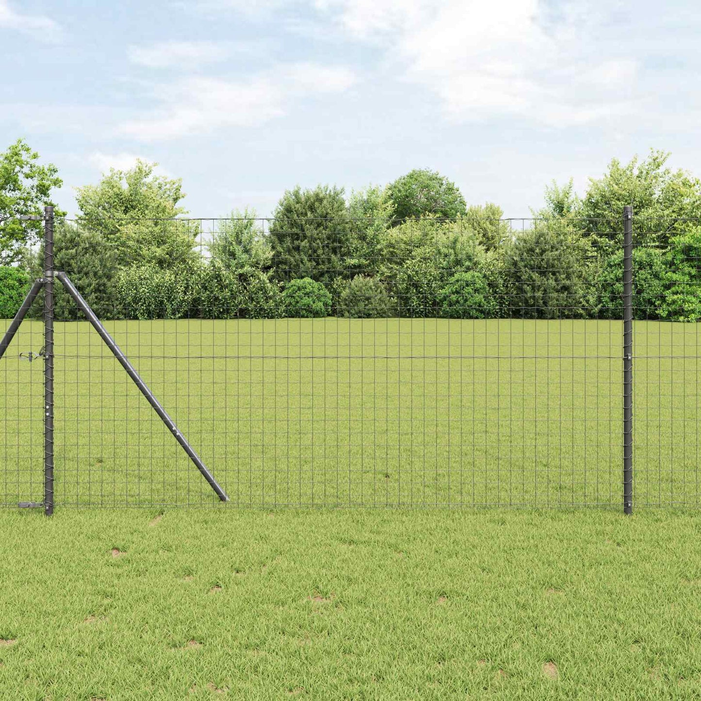 Vidaxl afrasteringspaal 2 pcs grijs poedergecoat staal