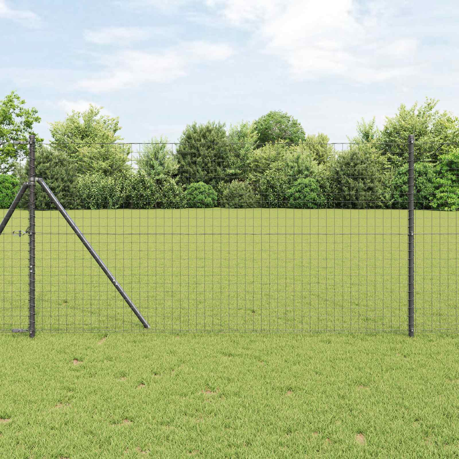 Vidaxl afrasteringspaal 2 pcs grijs poedergecoat staal