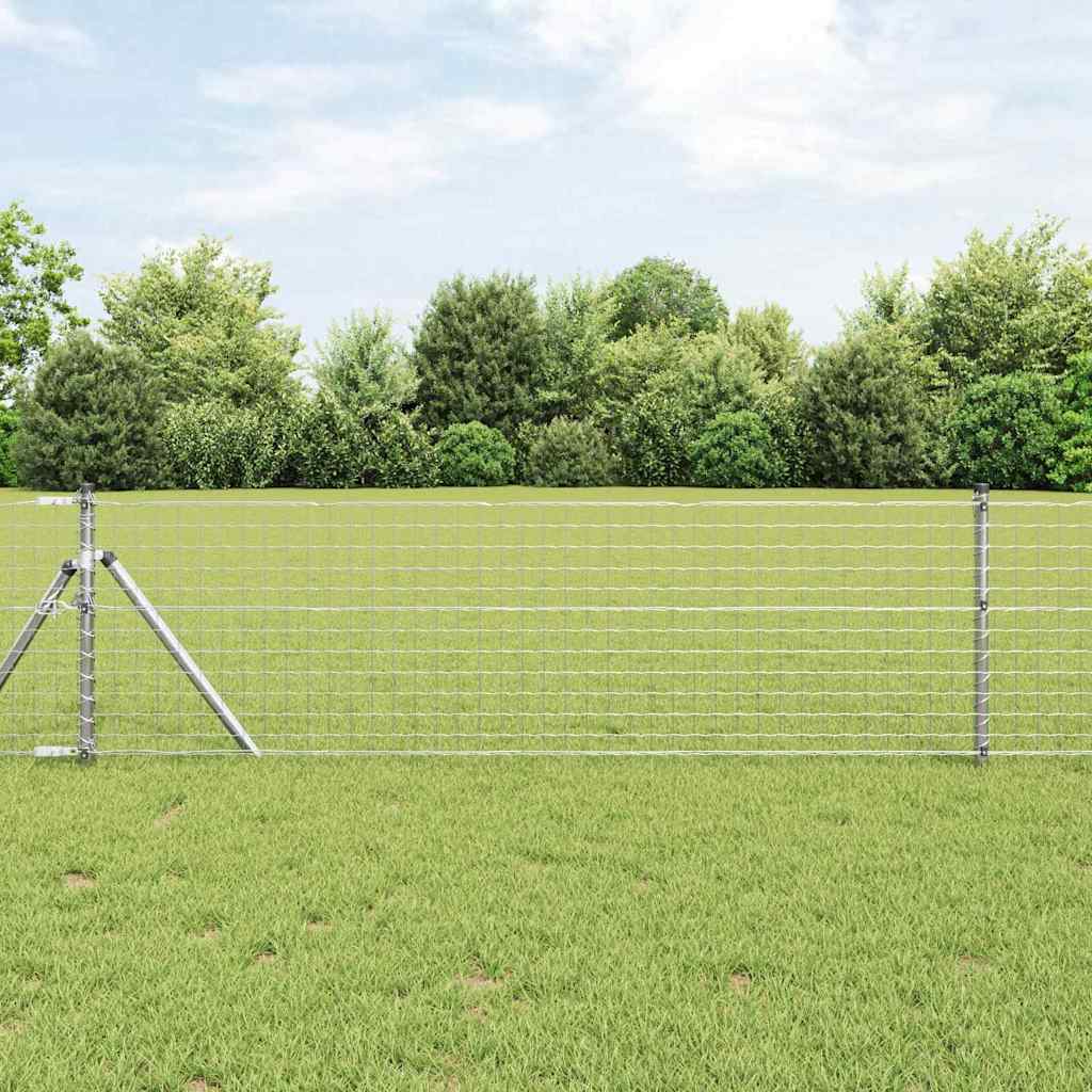 Vidaxl afrasteringspaal 12 pcs zilver 50 cm poedergecoat staal