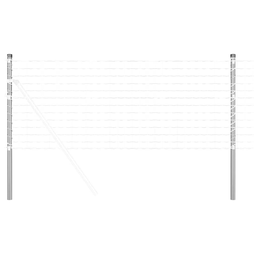 Vidaxl afrasteringspaal 12 pcs zilver 90 cm poedergecoat staal
