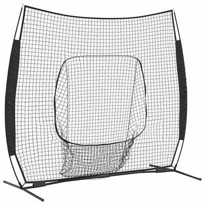 Vidaxx red de práctica de béisbol negra 250 x 106 x 209 cm poliéster