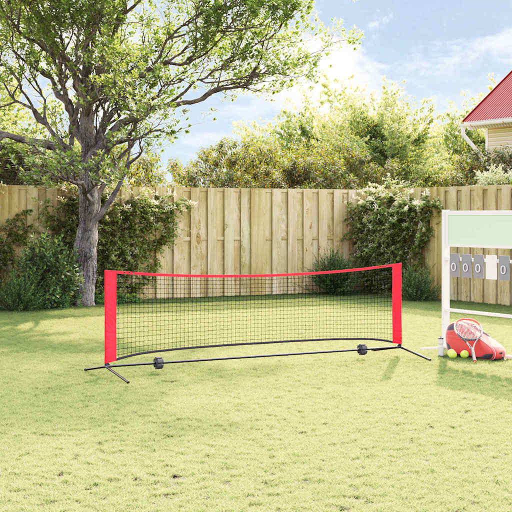 Vidaxl tennisnet zwart en rood 301 x 90,5 x 87 cm polyester