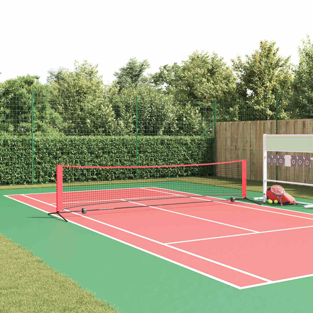 Rete da tennis VidaXL nera e rossa 396 x 92 x 87 cm poliestere