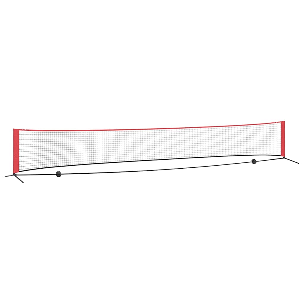 Rete da tennis VidaXL nera e rossa 595 x 90,5 x 87 cm in poliestere