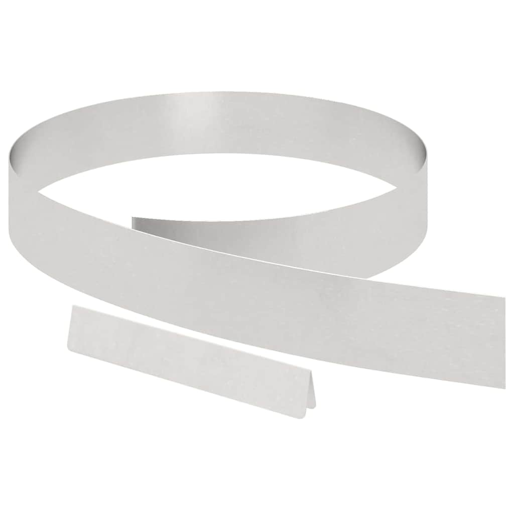 Vidaxl tuinrand 4 pcs zilver 450 x 0.05 x 15 cm roestvrij staal