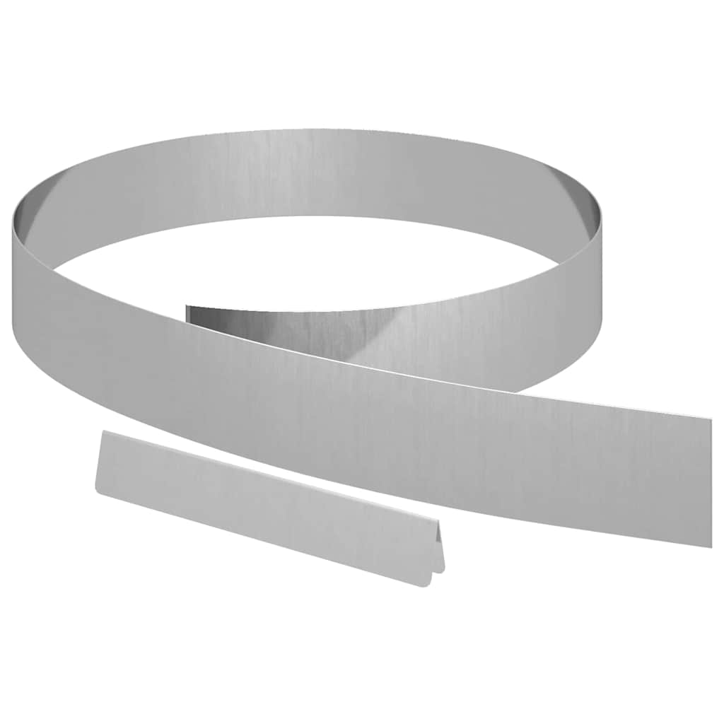 Vidaxl tuinrand zilver 450 x 0.05 x 15 cm gegalvaniseerd staal
