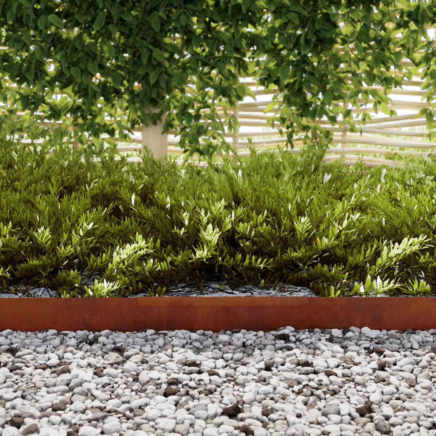 Bordo da giardino Vidaxl arrugginito 450 x 0,05 x 15 cm in acciaio corten