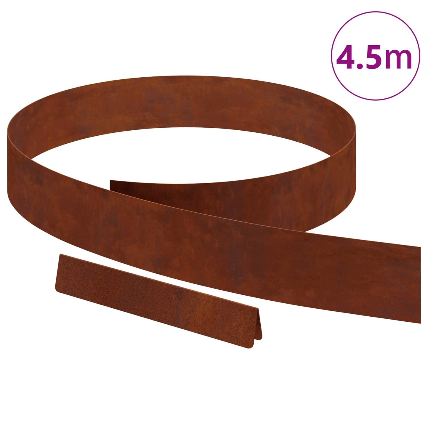 Bordo da giardino Vidaxl arrugginito 450 x 0,05 x 15 cm in acciaio corten