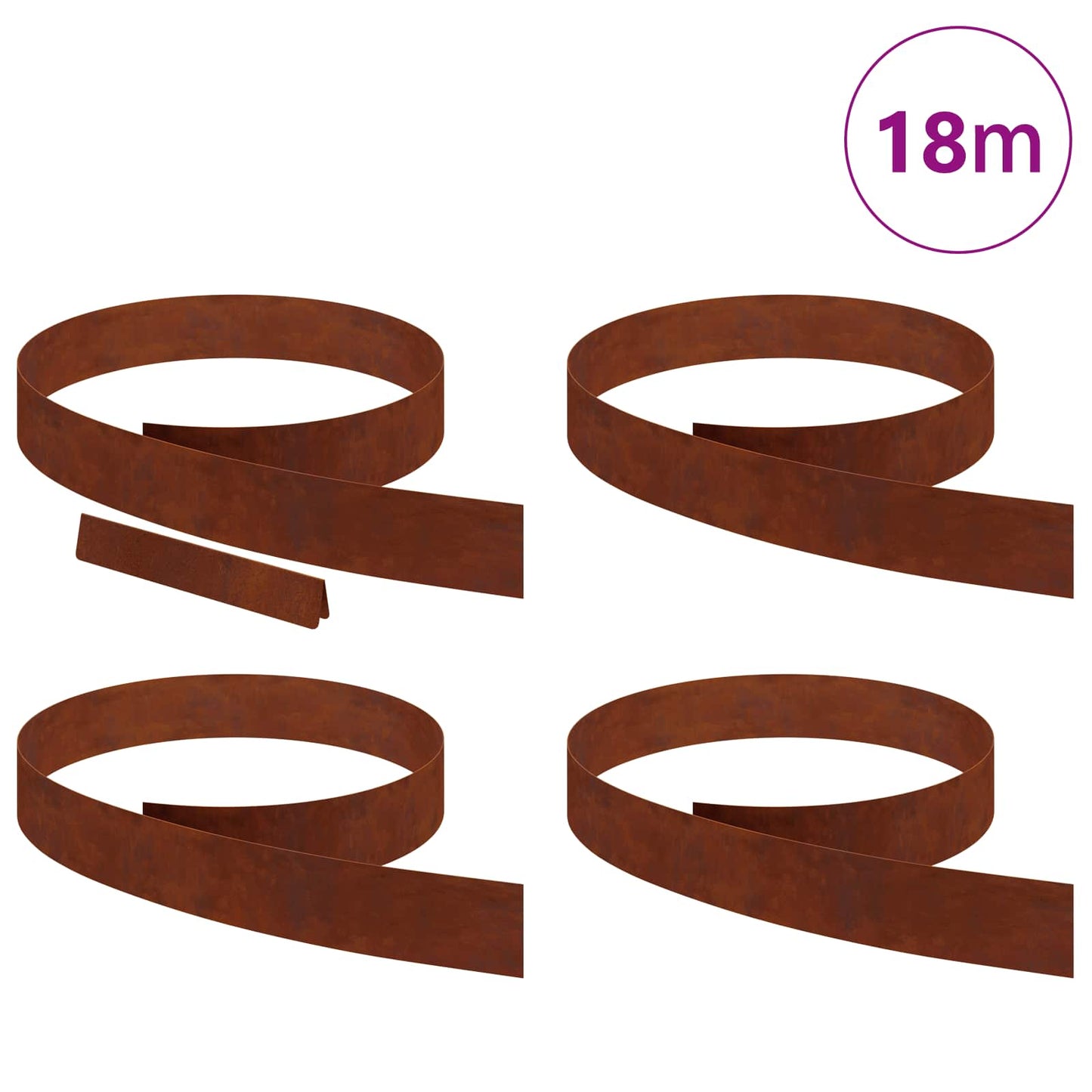 Vidaxl tuinrand 4 pcs roestig 450 x 0.05 x 15 cm cortenstaal