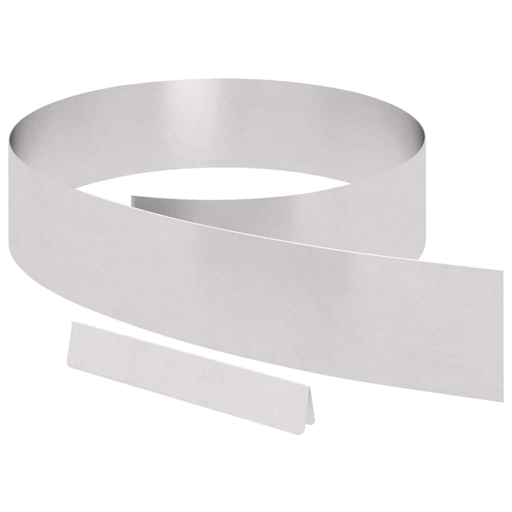 Bordo da giardino Vidaxxl 4 pezzi argento 450 x 0,05 x 15 cm in acciaio inossidabile