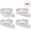 Bordo da giardino Vidaxxl 4 pezzi argento 450 x 0,05 x 15 cm in acciaio inossidabile