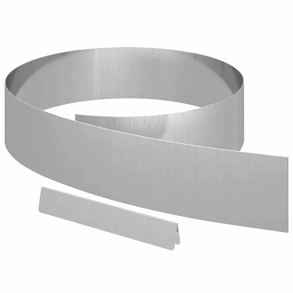 Vidaxl tuinrand 4 pcs zilver 450 x 0.05 x 15 cm gegalvaniseerd staal