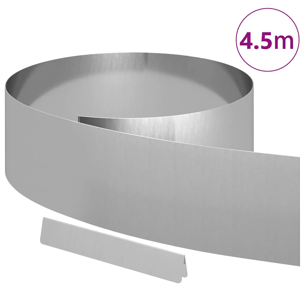 Vidaxl tuinrand zilver 450 x 0.05 x 15 cm gegalvaniseerd staal