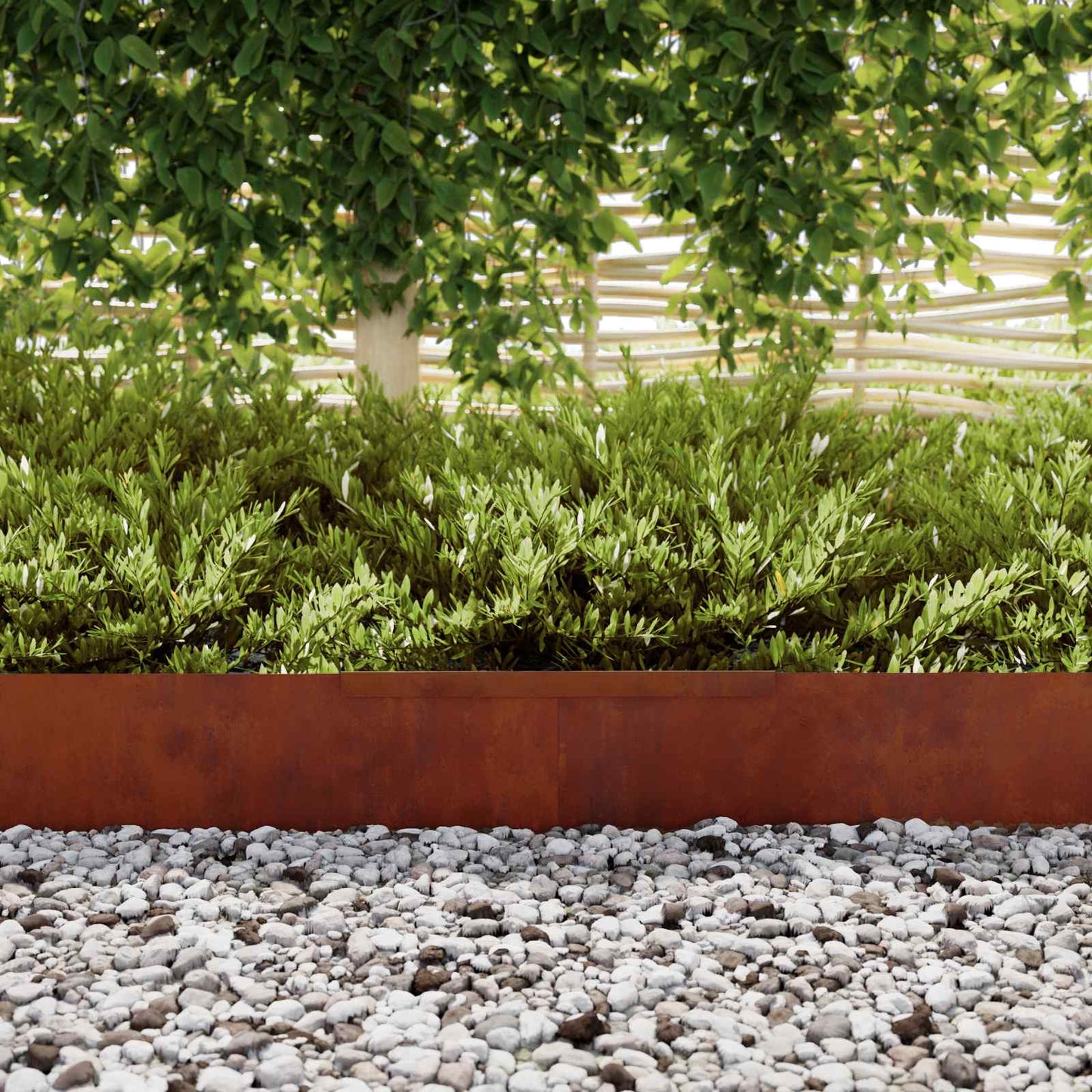Vidaxl tuinrand 4 pcs roestig 450 x 0.05 x 15 cm cortenstaal
