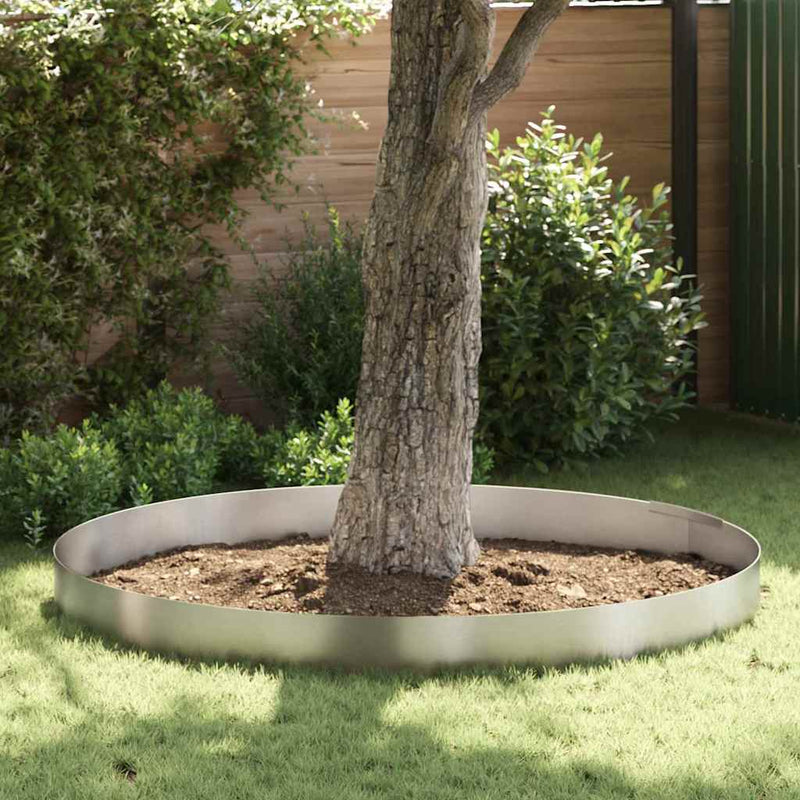 Vidaxx borde de jardín plateado 450 x 0,05 x 15 cm acero inoxidable