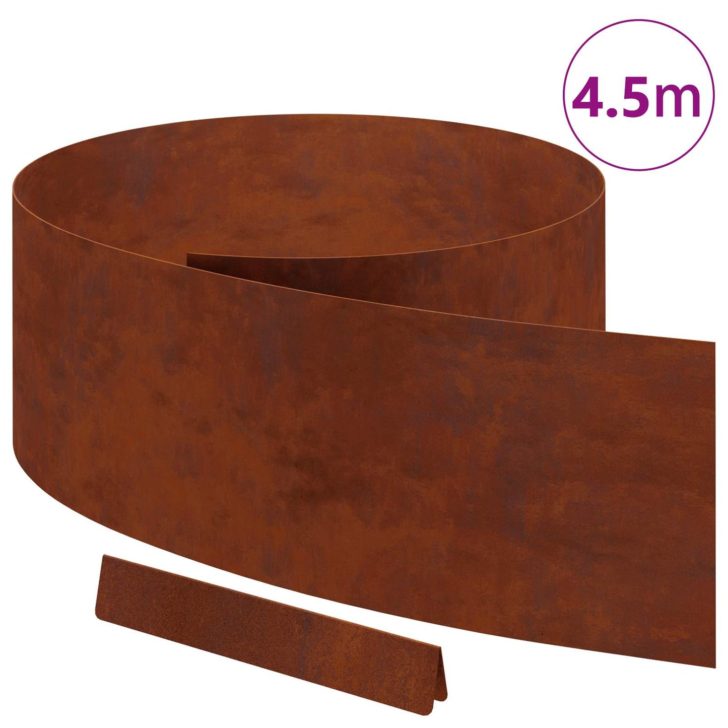 Vidaxl borde de jardín oxidado 450 x 0,05 x 15 cm acero corten