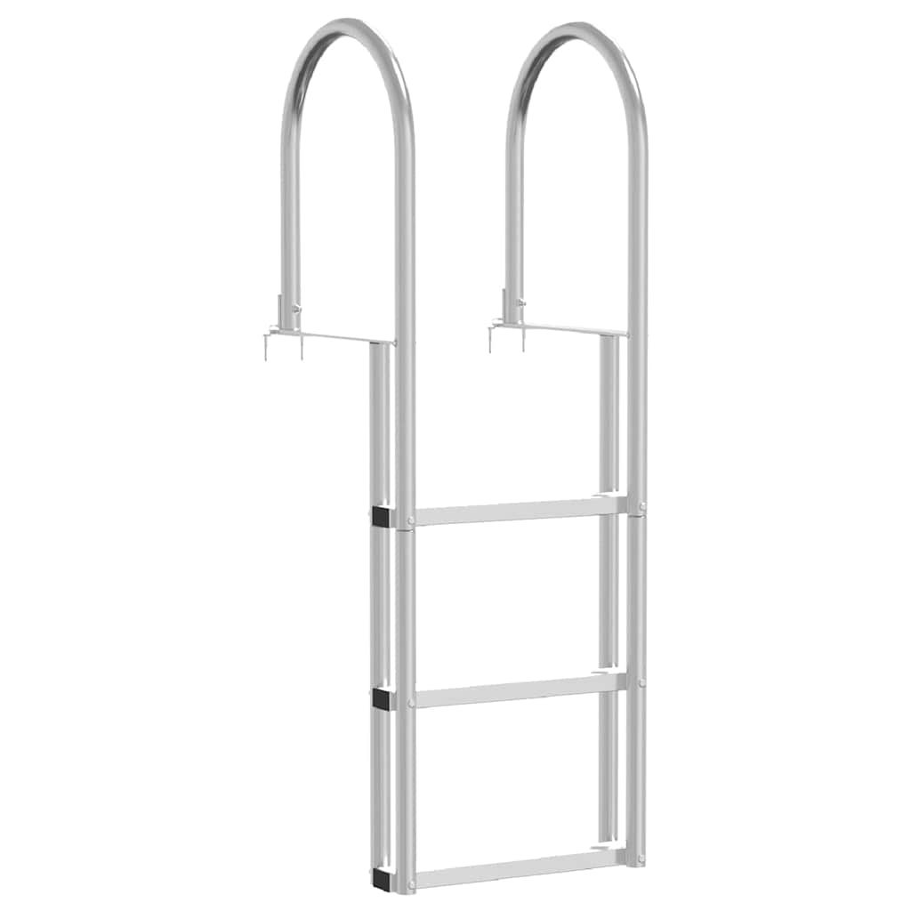 Vidaxl 3-traps steigerladder zilver 45 x 11,5 x 134 cm aluminium