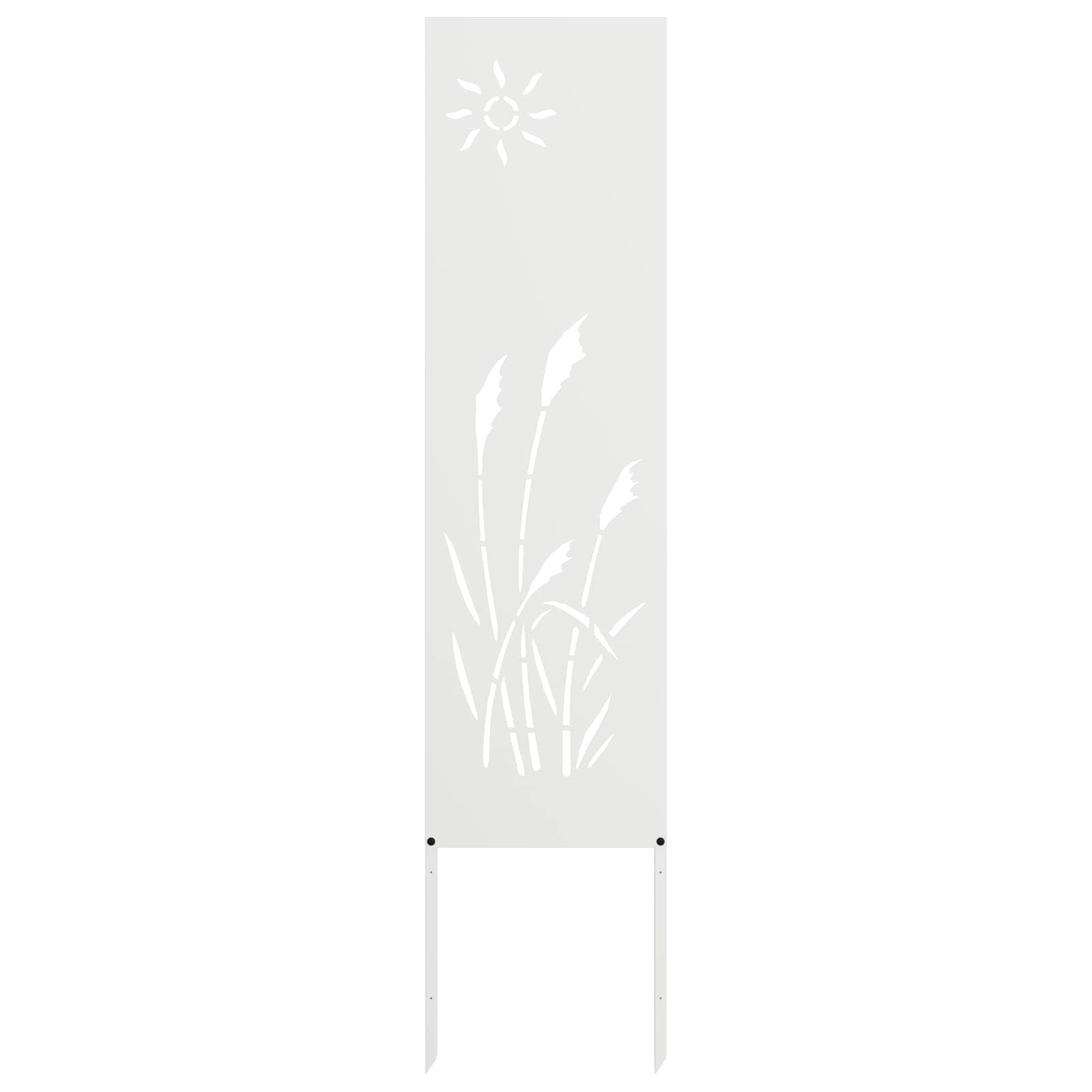 Vidaxl tuin privacy screen fretwerk wit 32 x 140 cm koudgewalst staal