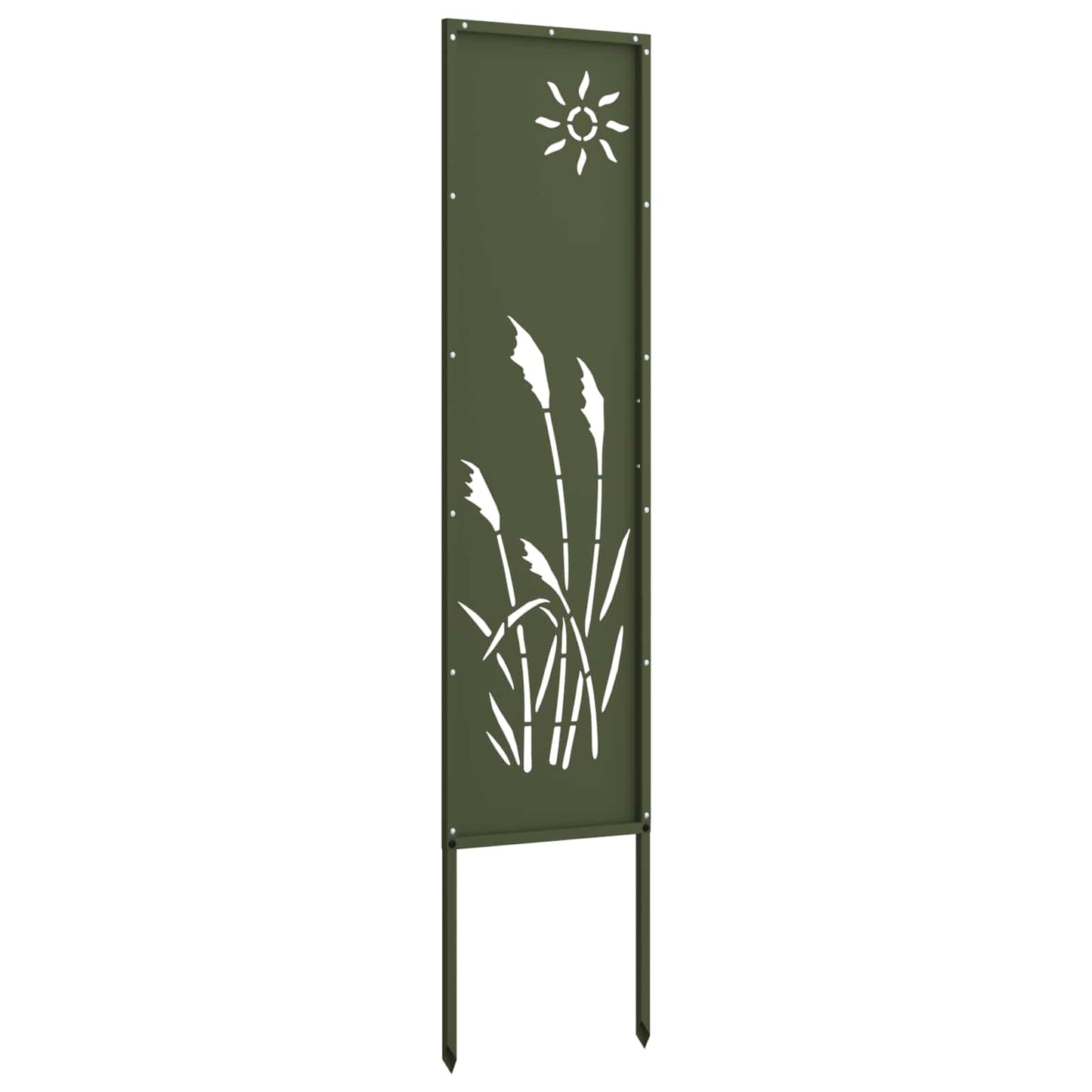 Vidaxxl paravento da giardino verde oliva 32 x 140 cm in acciaio laminato a freddo