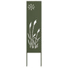 Vidaxxl paravento da giardino verde oliva 32 x 140 cm in acciaio laminato a freddo