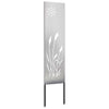 VidaXL protección visual para jardín calado plateado 32 x 140 cm acero inoxidable