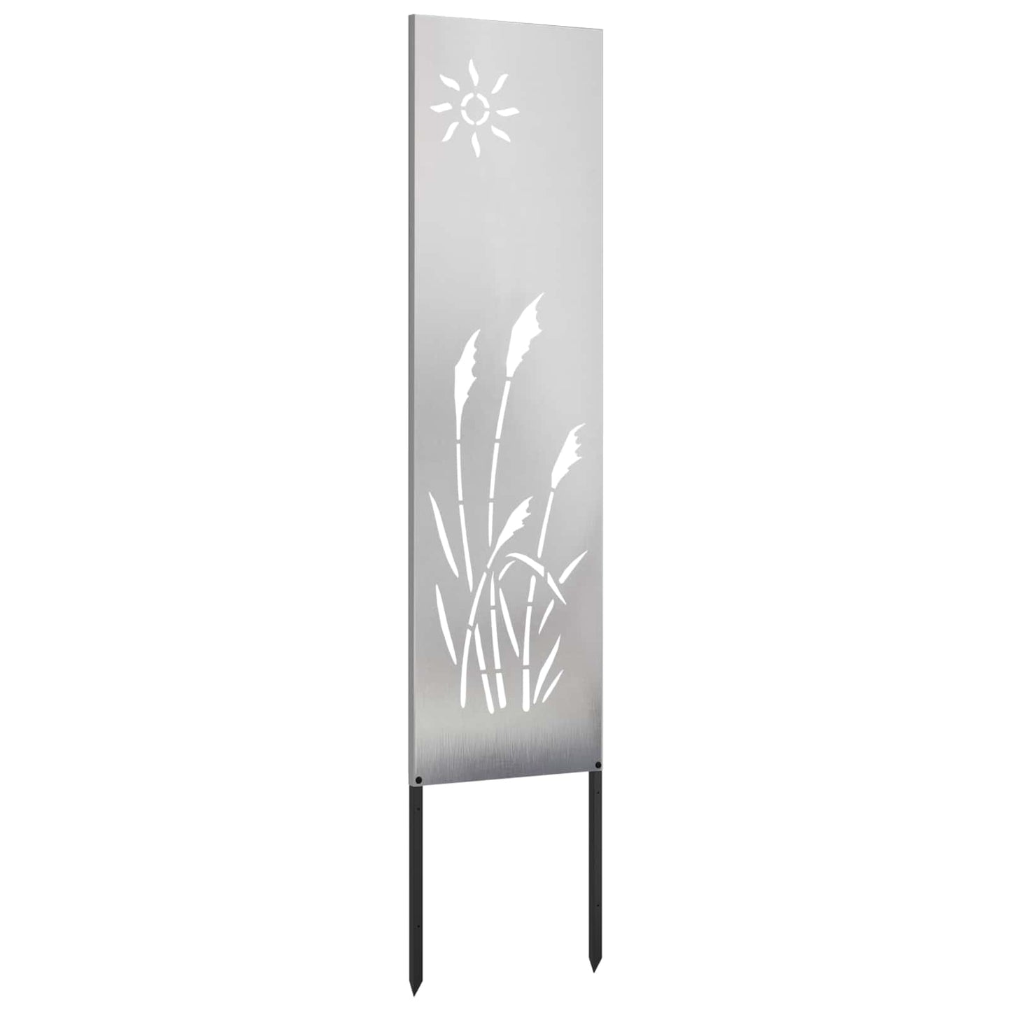 VidaXL protección visual para jardín calado plateado 32 x 140 cm acero inoxidable