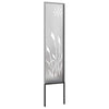 Vidaxl tuin privacy screen fretwerk zilver 32 x 140 cm roestvrij staal