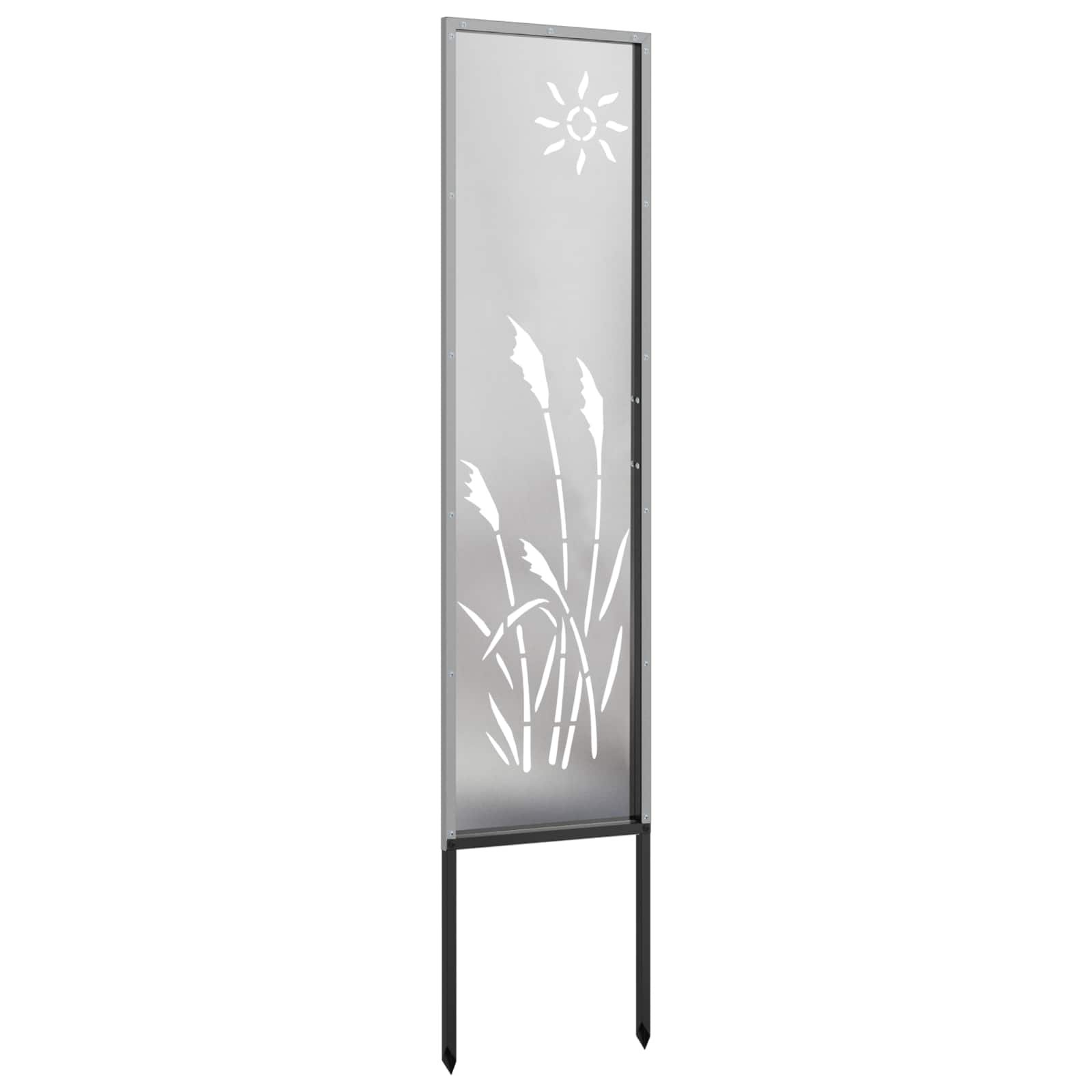 VidaXL protección visual para jardín calado plateado 32 x 140 cm acero inoxidable