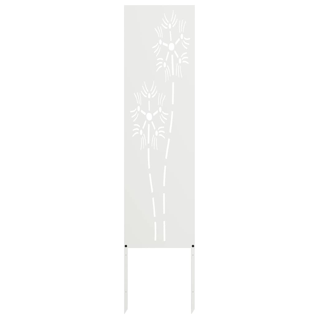 Vidaxl tuin privacy screen fretwerk wit 32 x 140 cm koudgewalst staal