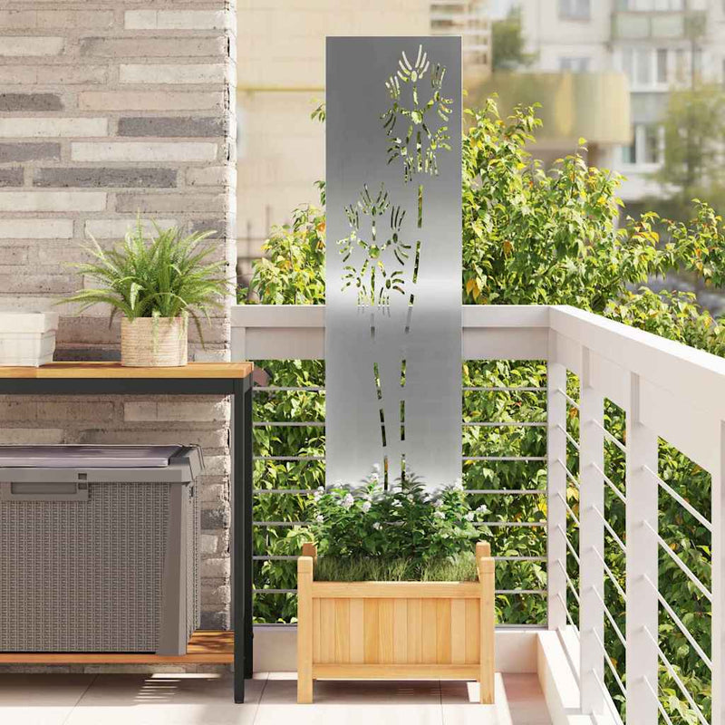 Vidaxxl protección visual para jardín plata 32 x 140 cm acero galvanizado