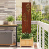 VidaXL protección visual para jardín calado oxidado 32 x 140 cm acero corten