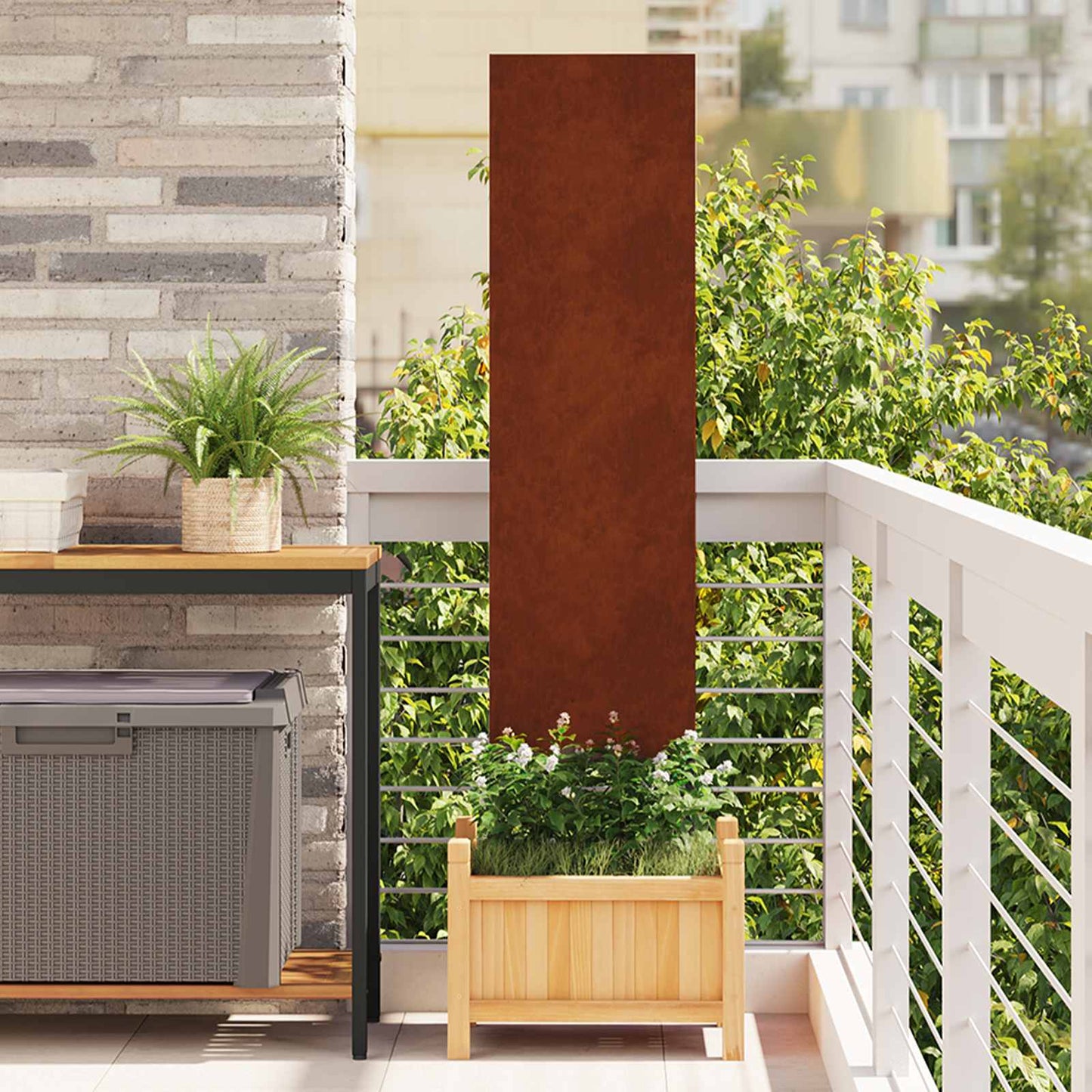 VidaXL paravento da giardino traforato arrugginito 32 x 140 cm in acciaio corten