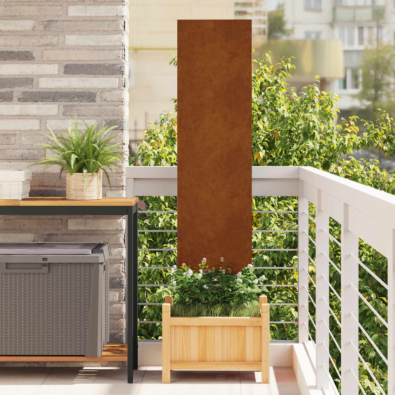 VidaXL protección visual para jardín calado oxidado 32 x 140 cm acero corten