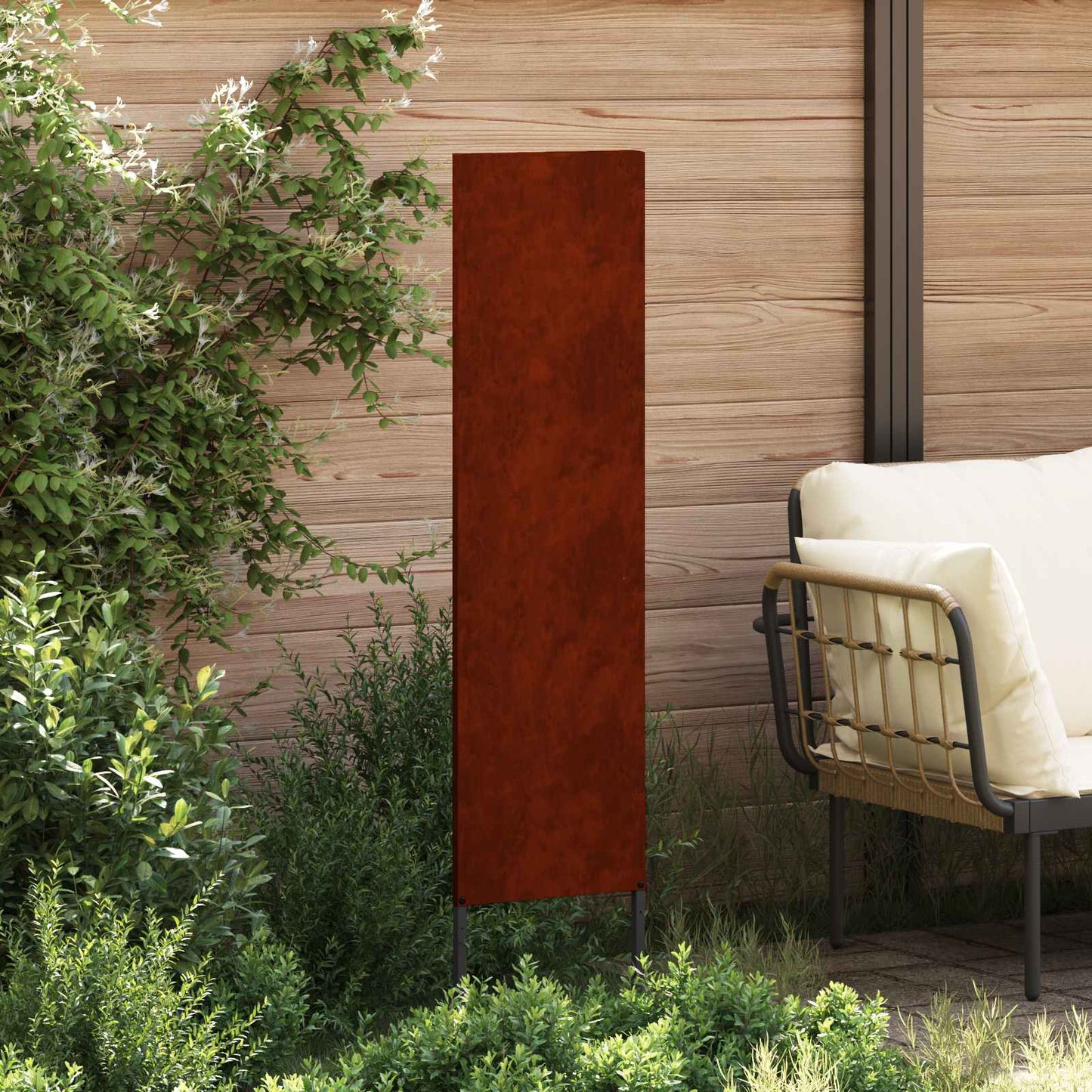 VidaXL paravento da giardino traforato arrugginito 32 x 140 cm in acciaio corten