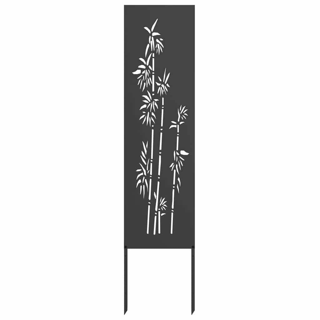 Vidaxxl protección visual para jardín flores negro 32 x 140 cm acero laminado en frío