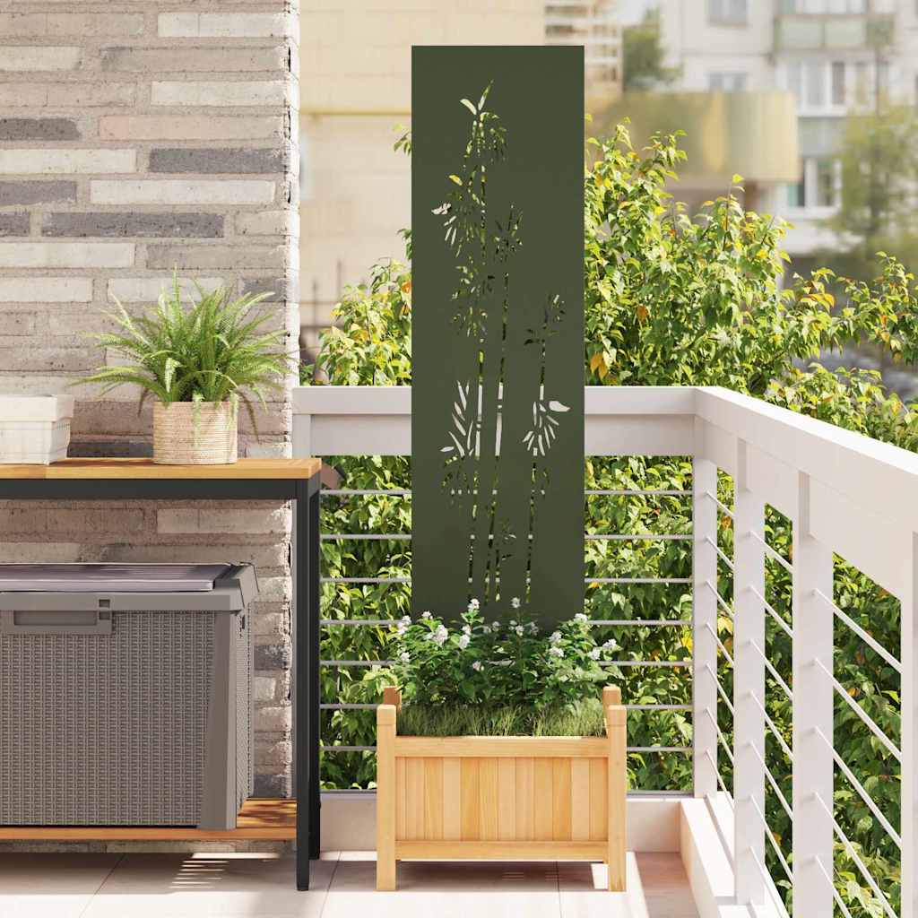 Vidaxl tuin privacy screen olijfgroen 32 x 140 cm koudgewalst staal
