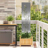 VidaXL protección visual para jardín flores plata 32 x 140 cm acero inoxidable