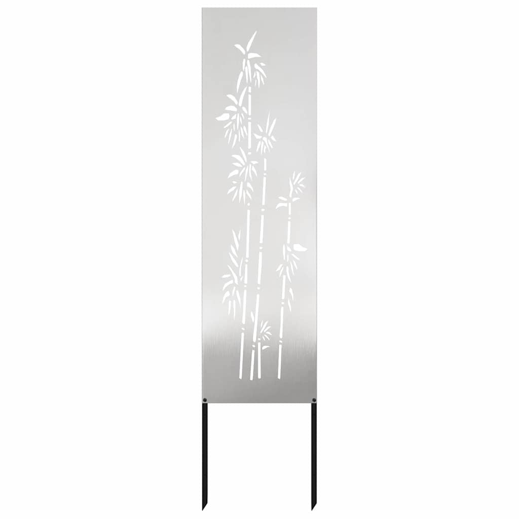 VidaXL protección visual para jardín flores plata 32 x 140 cm acero inoxidable