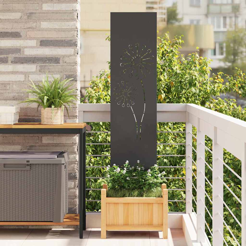 Vidaxxl protección visual para jardín negro 32 x 140 cm acero laminado en frío