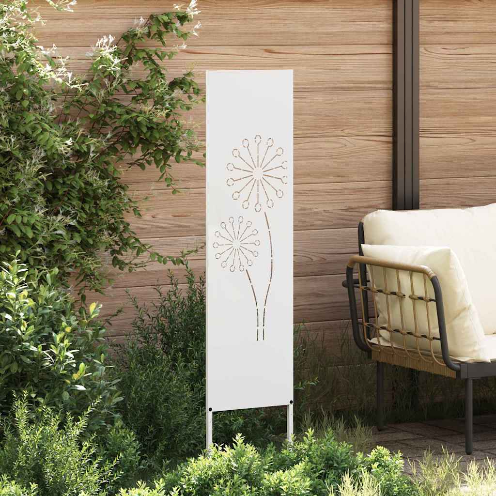 Vidaxl tuin privacy screen fretwerk wit 32 x 140 cm koudgewalst staal