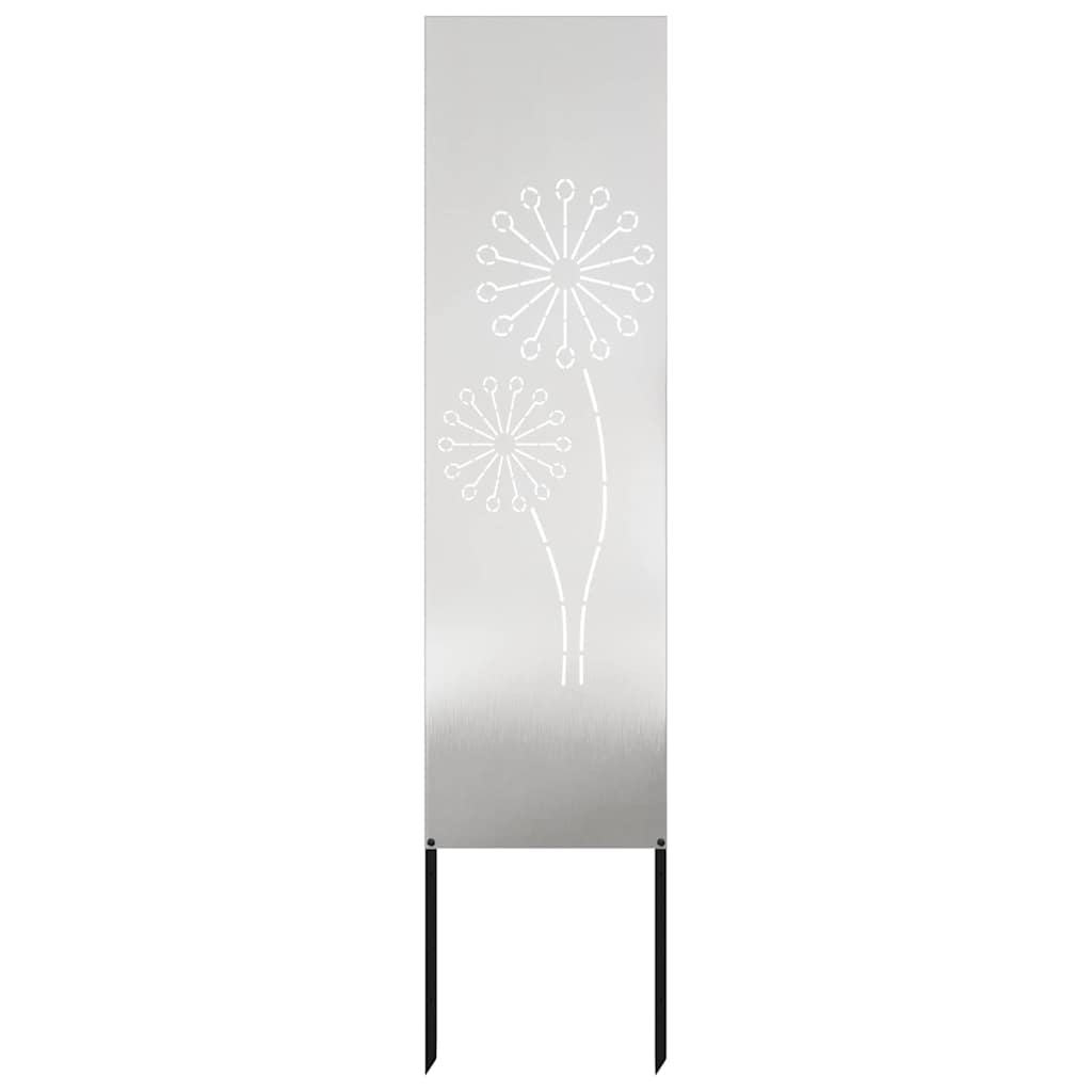 VidaXL protección visual para jardín calado plateado 32 x 140 cm acero inoxidable