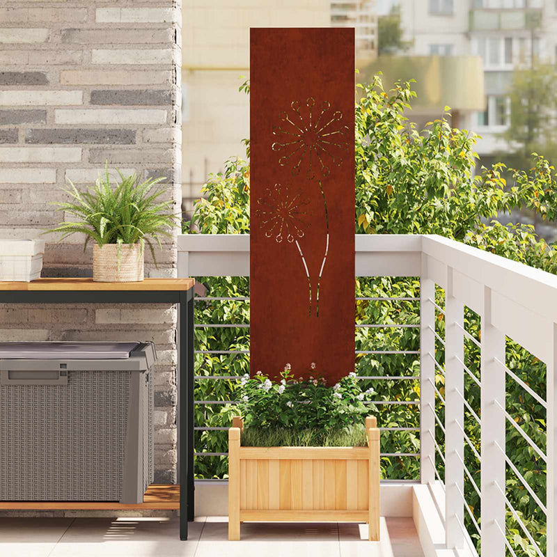 VidaXL protección visual para jardín calado oxidado 32 x 140 cm acero corten