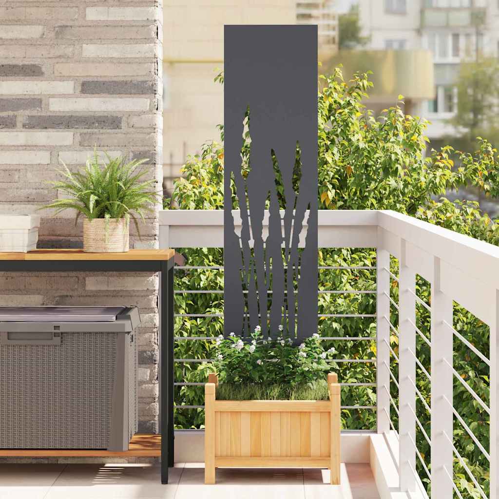 Vidaxxl paravento da giardino antracite 32 x 140 cm in acciaio laminato a freddo