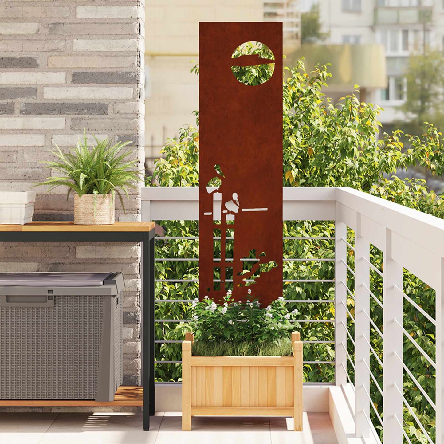 Vidaxl tuin privacy screen fretwerk roestig 32 x 140 cm cortenstaal