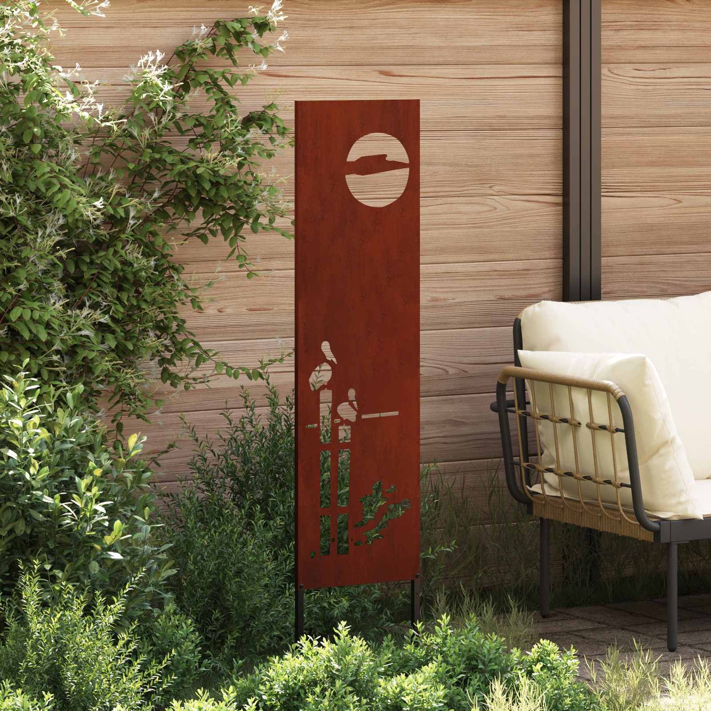 Vidaxl tuin privacy screen fretwerk roestig 32 x 140 cm cortenstaal