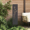 Vidaxxl protección visual para jardín flores negro 32 x 140 cm acero laminado en frío