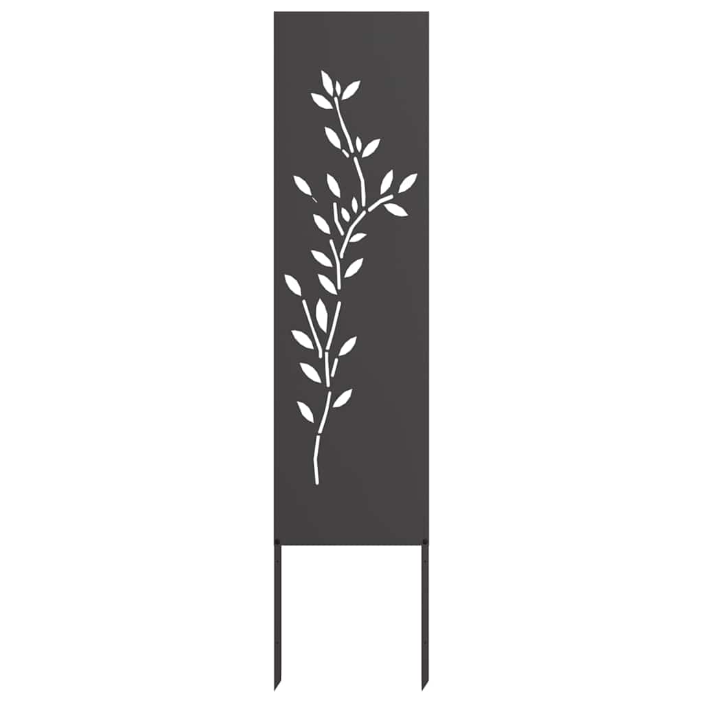 Vidaxxl protección visual para jardín flores negro 32 x 140 cm acero laminado en frío