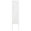 Vidaxl tuin privacy screen bloemen wit 32 x 140 cm koudgewalst staal