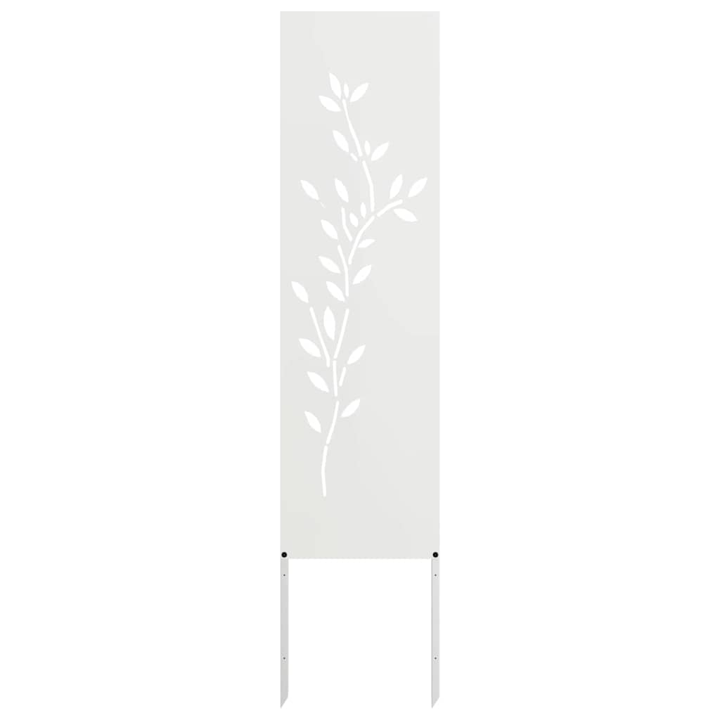 Vidaxl tuin privacy screen bloemen wit 32 x 140 cm koudgewalst staal
