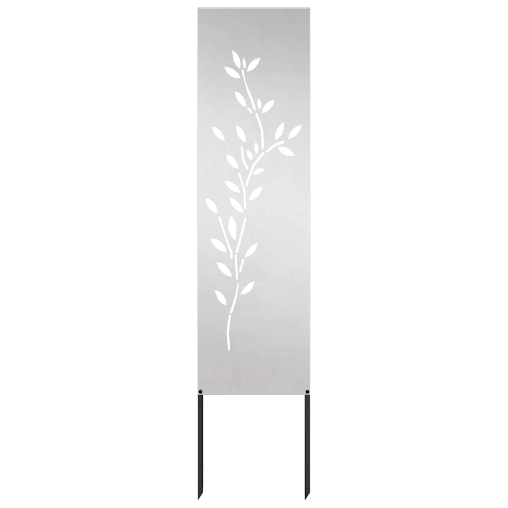 VidaXL protección visual para jardín flores plata 32 x 140 cm acero inoxidable